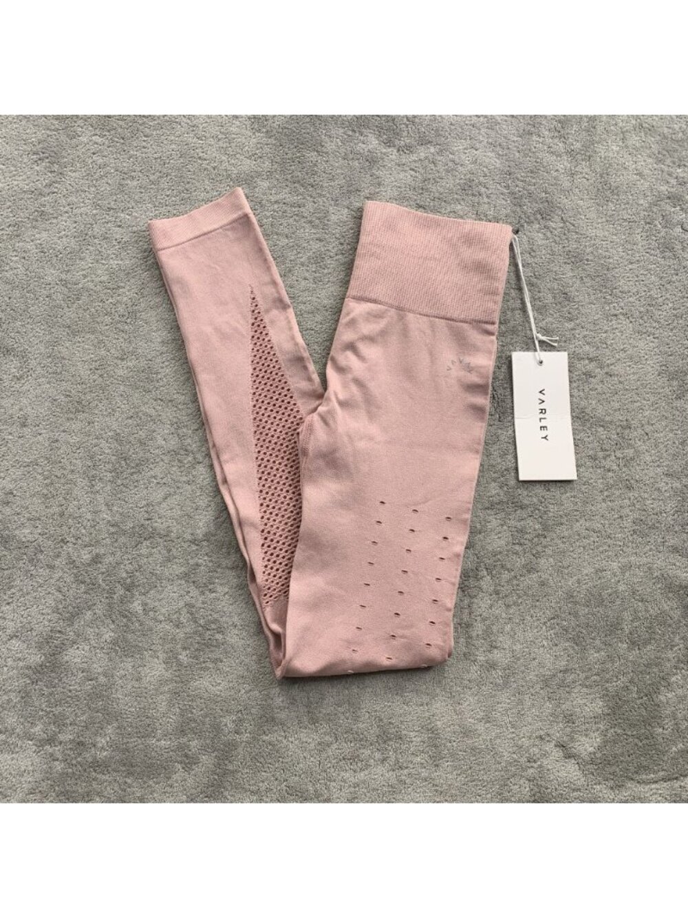 Varley Becky Leggings Womens Size XS Pama Pink Ventilated Workout Gym Athleisure